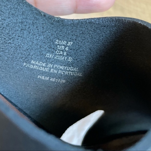 Marni for H&M Black Leather Strappy Plateau Platform Peep Toe Wooden Heels Sz 6 - Picture 3 of 8